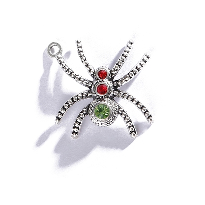 Alloy Rhinestone Pendants, Spider