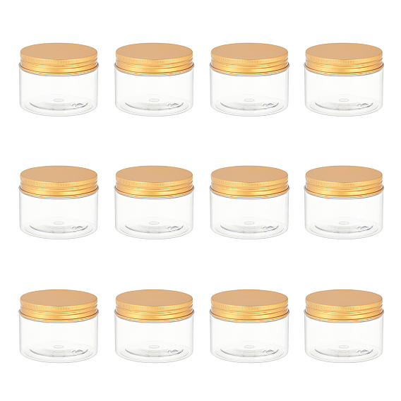 PET Plastic Bottles, with Aluminum Screw Lids, for Cream Jar, Column