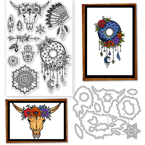 1трафареты для резки углеродистой стали в стиле вестерн, для diy scrapbooking, Фотоальбом, декоративная бумага для тиснения, цвет нержавеющей стали, с прозрачными пластиковыми штампами из ПК