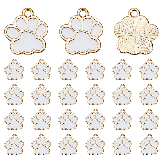 120 шт. Подвески из сплава эмали, без кадмия и без свинца, собака отпечатки лап