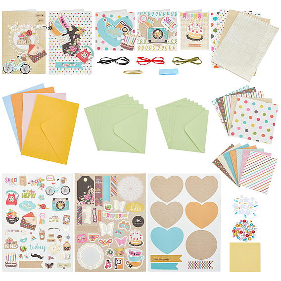 Набор поздравительных открыток ко Дню учителя для детей, включая конверт, наклейка, бумага для писем