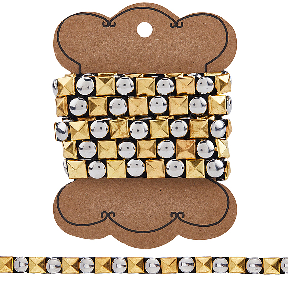 2 ярдов отделки гвоздями из нержавеющей стали, горячая фиксация металлической приклеиваемой утюгом выпуклой куполообразной шляпки гвоздя