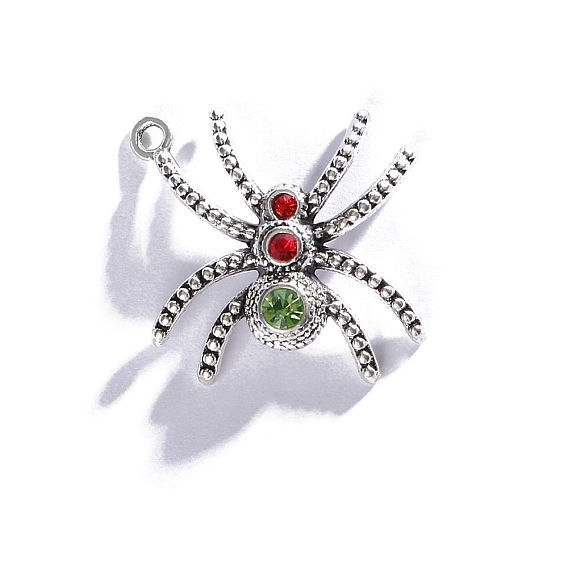 Alloy Rhinestone Pendants, Spider