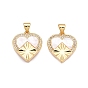 Латунные микропаве прозрачные подвески с фианитом, без кадмия и без свинца, с оболочкой, сердце прелести