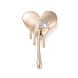 Alloy with Rhinestone Brooches, Heart Pins, for Backpack Clothes