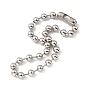 304 ensemble collier et bracelet chaîne boule en acier inoxydable, ensemble de bijoux avec fermoir à chaîne boule pour femme