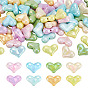 80 шт. 8 цвета гальванизированные непрозрачные акриловые бусины, сердце