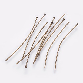 Jewelry Findings, Cadmium Free & Lead Free, Brass Flat Head Pins, 0.7mm Thick