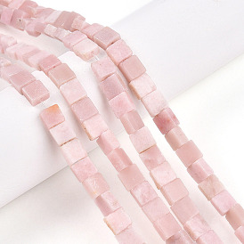 Натуральный розовый опал бусы пряди, квадратный