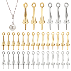 60шт. 2 цвета латунные штифты-скобы, держатели чашки, за половину пробурено бисера