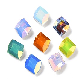 K9 GLass Rhinestone Cabochons, Faceted, Pointed Back & Back Plated, Rhombus