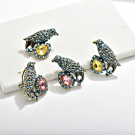 Vintage Bird Full Diamond Earrings - French Retro Luxury Crystal Bird Earrings