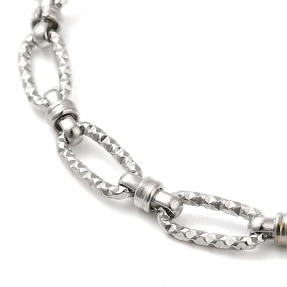 304 Stainless Steel Faceted Oval Link Chain Necklaces