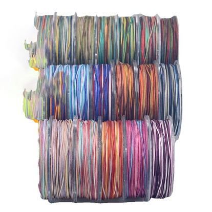 Gradient Color Nylon Thread, Chinese Knotting Cord, Segment Dyed, for Bracelet Necklace Making