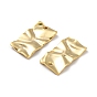 Eco-friendly Brass Pendants, Cadmium Free & Lead Free, Textured Rectangle Charm