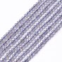Natural Labradorite Beads Strands, Faceted, Round