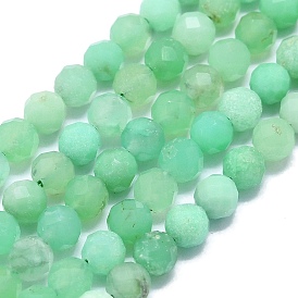 Natural Australia Jade Beads Strands, Faceted, Round