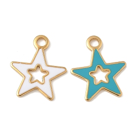 304 из нержавеющей стали шармы эмали, звезды прелести, ионное покрытие (ip), реальный 18 k позолоченный