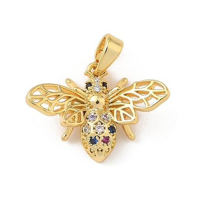 Micro cuivres ouvrent pendentifs zircone cubique, charmes d'abeilles