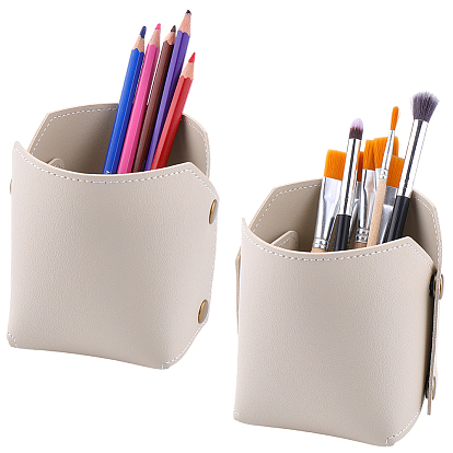 2шт. держатели для ручек из искусственной кожи, контейнеры для карандашей, с помощью кнопки сплава оснастки, колонка