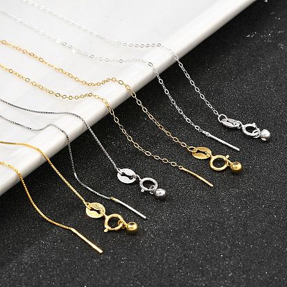 925 регулируемые ожерелья из стерлингового серебра с цепочкой-слайдером для женщин, с печатью 925