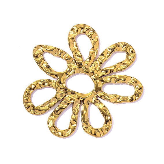 Полые и текстурированные 304 подвески из нержавеющей стали, цветочный шарм, ионное покрытие (ip), долговечный