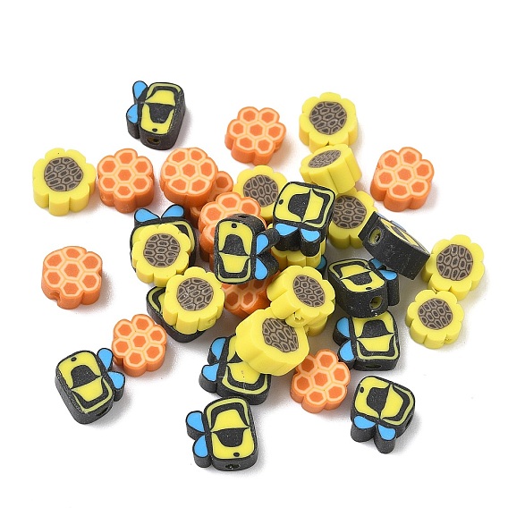 Бусины из полимерной глины , пчелы/цветок/соты