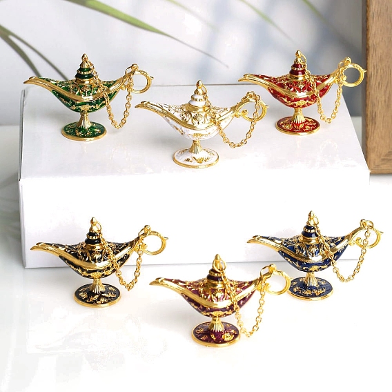 Статуя лампы джинна из эмалированного сплава цинка, миф о желании света для украшения домашнего рабочего стола