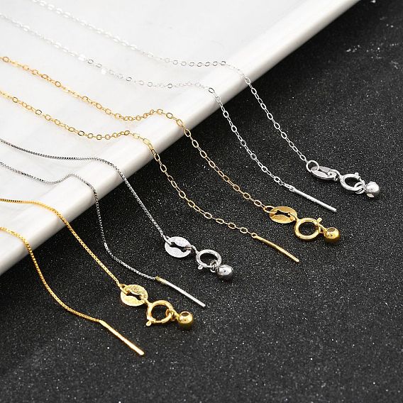 925 регулируемые ожерелья из стерлингового серебра с цепочкой-слайдером для женщин, с печатью 925