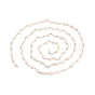 Chaînes de perles de perles d'eau douce naturelles faites à la main, avec 304 accessoires en acier inoxydable, non soudée