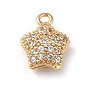 Brass Micro Pave Cubic Zirconia Pendants, Star Charm
