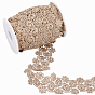 10Yards Polyester Ribbon, Garment Accessory, Hollow Flower, with 1Pcs Plastic Empty Spools