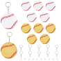 DIY Baseball Charm Keychain Making Kits, Including Iron Split Key Rings, Acrylic Big Pendants
