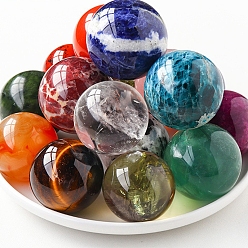 Bola de cristal de piedras preciosas, Decoraciones de exhibición de piedras de energía reiki para la curación., meditación, brujería
