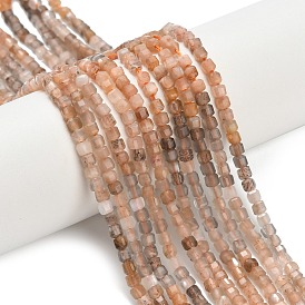 Натуральный лунный камень бисер нитей, граненые настольные бусины в форме куба