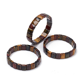 Bracelets élastiques de pierres fines, facette, rectangle