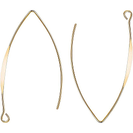 Латунные крючки для сережек, с горизонтальными петлевыми выводами, без никеля , Позолота