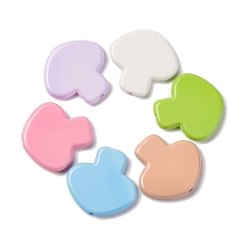 Baking Painted Opaque Acrylic Beads, Mushroom