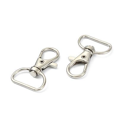 20Pcs Iron Swivel D Rings Lobster Claw Clasps, Swivel Snap Hook, for Webbing Bags Straps