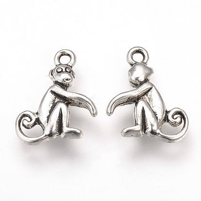 Сплавочные подвески тибетского стиля, обезьяна, без кадмия и без свинца