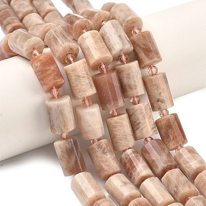 Натуральный Sunstone бисер пряди, граненые, колонка, с бисером