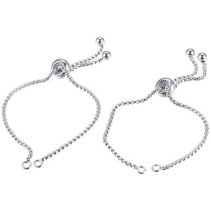 Регулируемый 304 браслет из нержавеющей стали, Боло браслеты, слайдерные браслеты