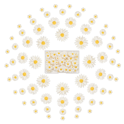 100 шт. 4 стили плоские волосы и аксессуары для костюмов украшения смоляные цветы ромашки кабошоны