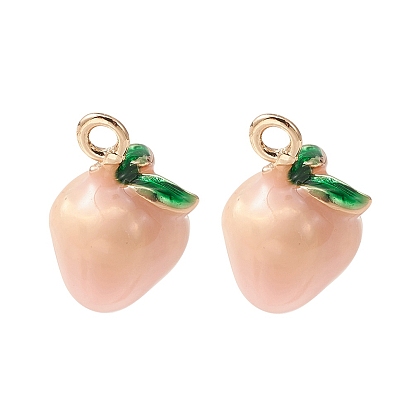 2подвески из латуни с эмалью, имитация фруктов, золотой свет, персиковое очарование