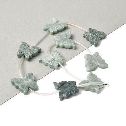 Природного нефрита нитей бисера, бабочка, с пластиковыми трубчатыми бусинами