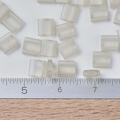 MIYUKI TILA Beads, Japanese Seed Beads, 2-Hole, (TL3173) Matte Transparent Oyster Luster