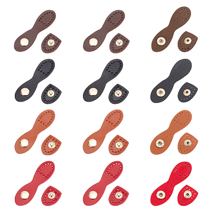 12 наборы 4 цвета кожаная сумка пришитая кнопка застежка, с помощью кнопки сплава