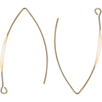 Латунные крючки для сережек, с горизонтальными петлевыми выводами, без никеля , Позолота