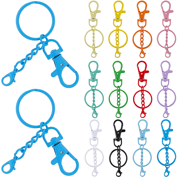 48шт. 12 цвета, застежки для брелоков из сплава с аэрозольной печатью