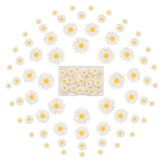 100 шт. 4 стили плоские волосы и аксессуары для костюмов украшения смоляные цветы ромашки кабошоны